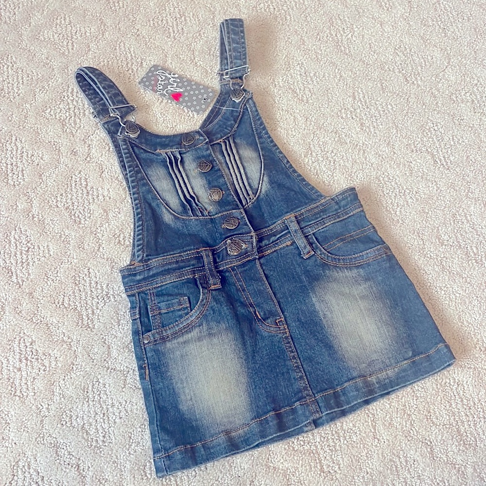 🎀 4T French Brand Overall Jean Skirt